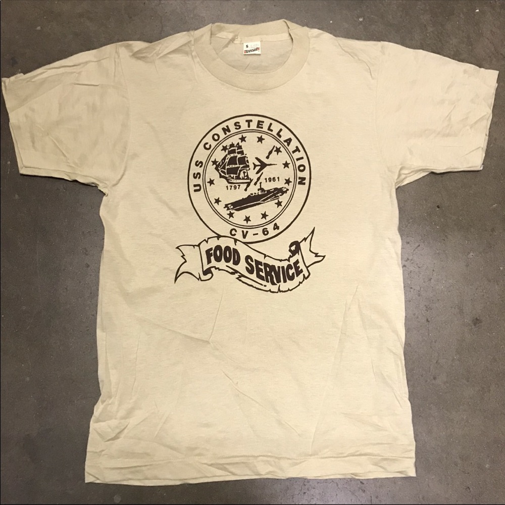 Vtg Navy USS Constellation tshirt Small NEW